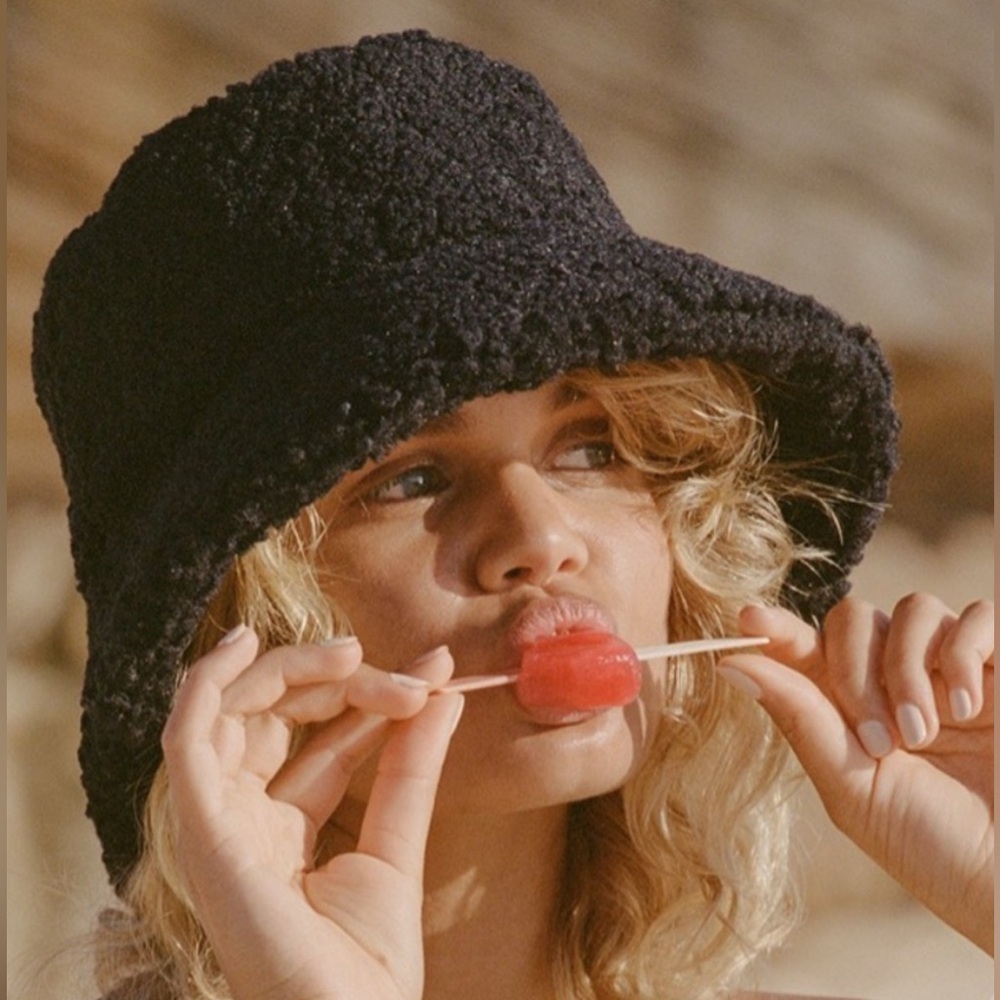 Lack Of Color Black Teddy Bucket Hat